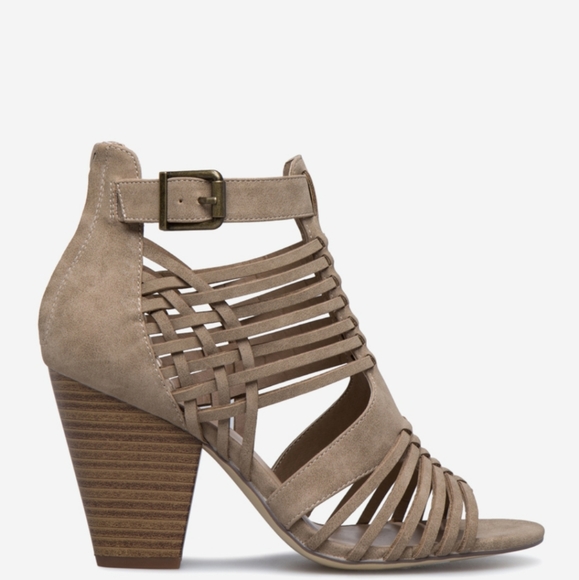 Thandie Taupe Caged Dress Sandals Size 11 - Picture 3 of 6
